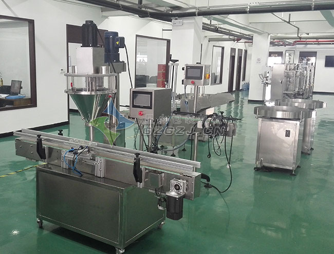 靈芝粉劑灌裝機廠房內實拍