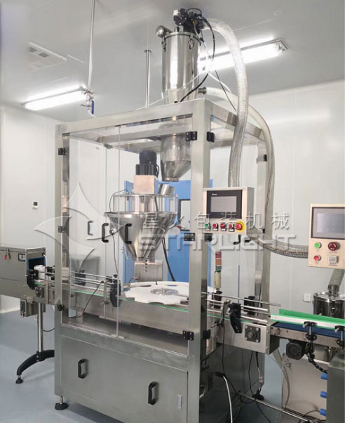 小瓶醫藥粉末灌裝機廠房內生產現場